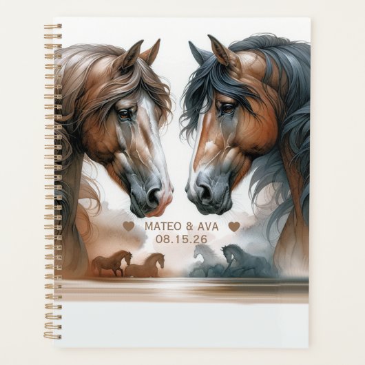 Speciale paarden bruine bruiloft planner (Voorkant)