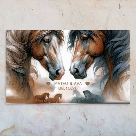 Speciale paarden bruine bruiloft poster