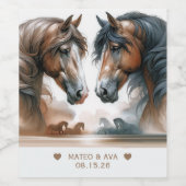 Speciale paarden Natuur bruiloft Wijn Etiket (Enkel label)