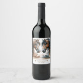 Speciale paarden Natuur bruiloft Wijn Etiket (Voorkant)