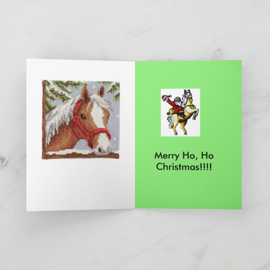 Speciale Paardenliefhebber Kerst Kaart (Binnen)