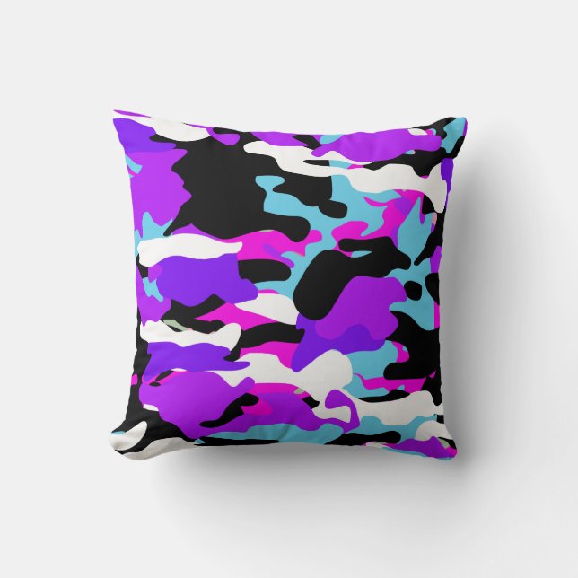 Speciale paarse camouflageworp kussen (Voorkant)