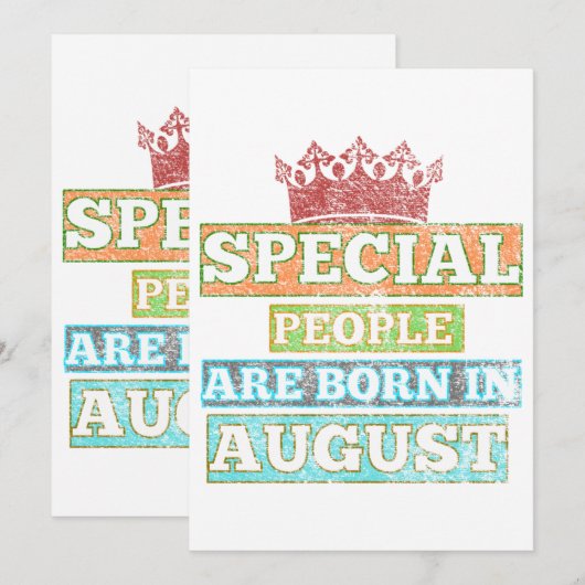 Speciale personen geboren in augustus - augustus 2 kaart (Voorkant / Achterkant)