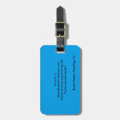 Speciale persoon bagagelabel (Voorkant verticaal)