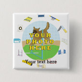 Speciale persoonlijke hondenbehendigheid vierkante button 5,1 cm (Voorkant)