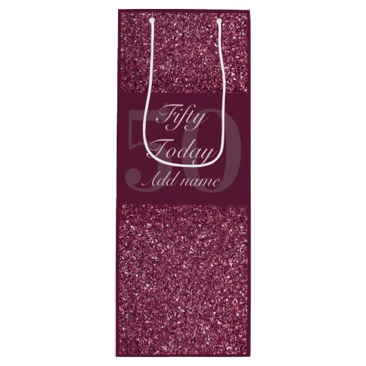 speciale persoonlijke verjaardagskaarttas 50e wijn cadeautas (Voorkant)