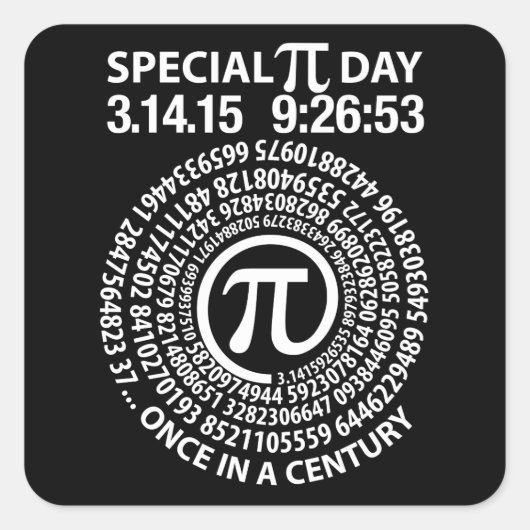 Speciale Pi Dag 2015, Spiral Vierkante Sticker (Voorkant)