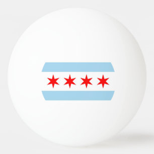 Speciale ping pong bal met vlag van Chicago City Pingpongbal