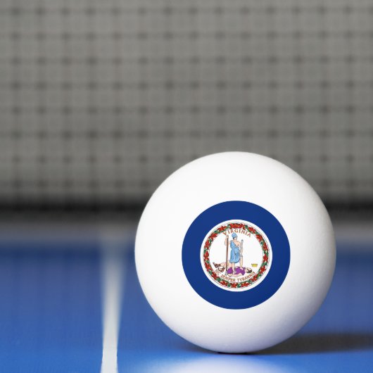 Speciale ping pong bal met vlag van Virginia, Vere Pingpongbal (Net)