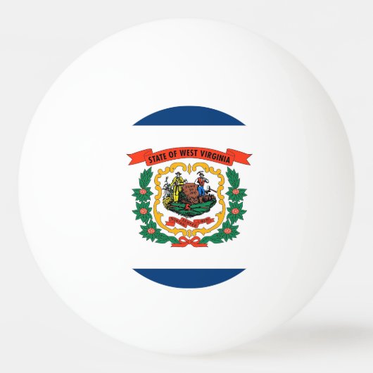 Speciale ping pong bal met vlag van West Virginia Pingpongbal (Achterkant)