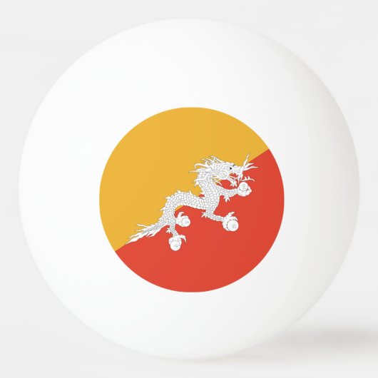 Speciale pingpongbal met vlag van Bhutan (Voorkant)