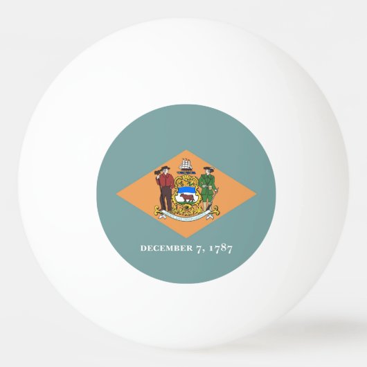 Speciale pingpongbal met vlag van Delaware (Achterkant)