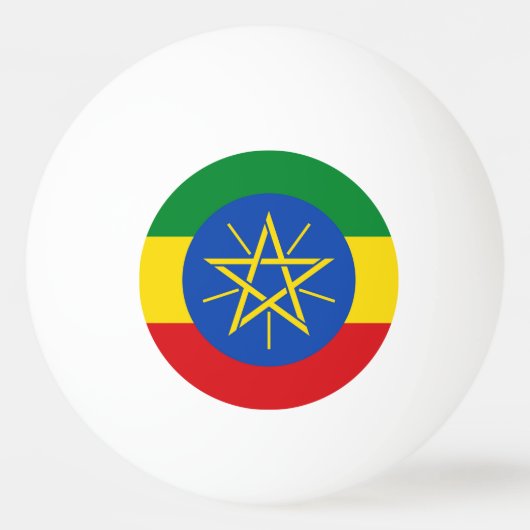 Speciale pingpongbal met vlag van Ethiopië (Achterkant)