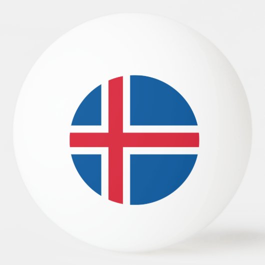 Speciale pingpongbal met vlag van IJsland (Voorkant)