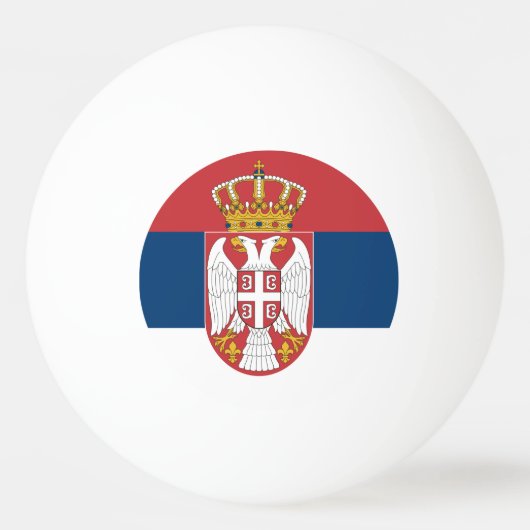 Speciale pingpongbal met vlag van Servië (Voorkant)