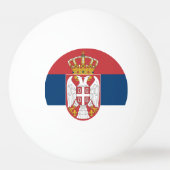 Speciale pingpongbal met vlag van Servië (Achterkant)