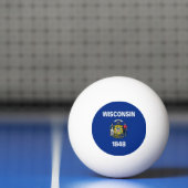 Speciale pingpongbal met vlag van Wisconsin, Veren (Net)