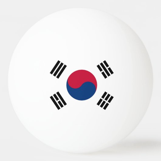 Speciale pingpongbal met vlag van Zuid-Korea (Achterkant)
