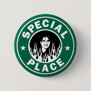 Speciale plaats in de hel ronde button 5,7 cm