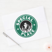 Speciale plaats in de hel ronde sticker (Envelop)