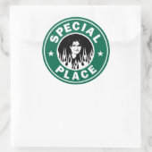Speciale plaats in de hel ronde sticker (Tas)