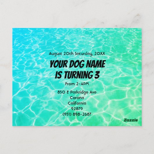 Speciale pool voor uw hond briefkaart (Achterkant)