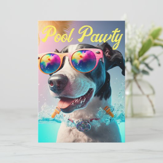 Speciale pool voor uw hond kaart (Staand voorkant)