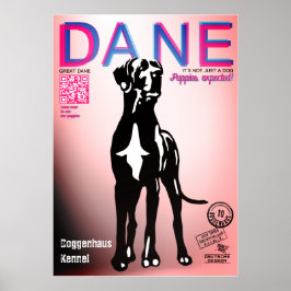 Speciale poster voor de verkoop van Great Dane-pup