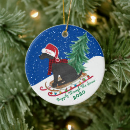 Speciale Premier Black Lab Xmas opgeslagen Keramisch Ornament