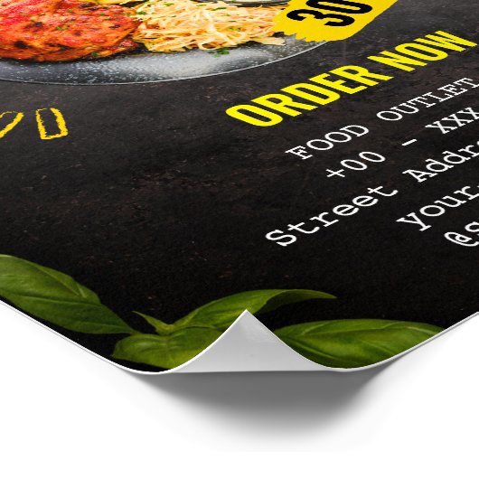 Speciale Promo Restaurant Korting Voedsel Poster (Hoek)
