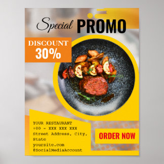 Speciale Promo Restaurant Korting Voedsel Poster