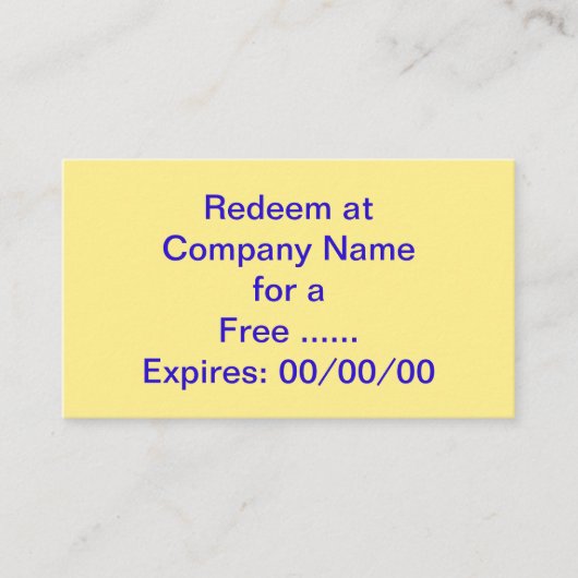 Speciale promotievak voor uw bedrijf visitekaartje (Voorkant)