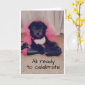 SPECIALE PUP ZEGT SPECIALE VERJAARDAG WENSEN VOOR KAART (Gele Bloem)