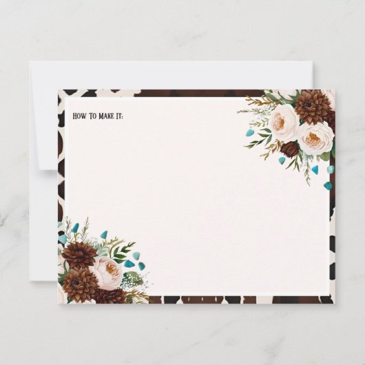 Speciale Recepten Wilde Bloemen Turquoise Stenen K RSVP Kaartje (Achterkant)