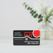 Speciale Red Rooftop Sun Realty Border Visitekaartje (Staand voorkant)