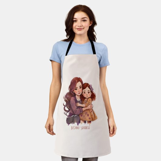 Speciale reservemoeder en dochter schort (Gedragen)
