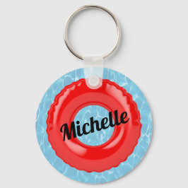 Speciale rode buis voor zwembad sleutelhanger