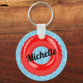 Speciale rode buis voor zwembad sleutelhanger (Voorkant)