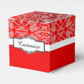 Speciale rode en witte kubuskast voor beugeldoos bedankdoosjes (Voorkant Zijde)