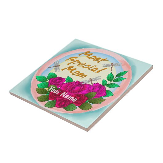 Speciale Rozen voor mama Tegeltje (Zijkant)