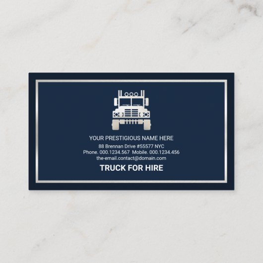 Speciale Silver Box Lijst Logistics Trucker Visitekaartje (Achterkant)