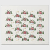 Speciale, speciaal voor kerstmis geschikte landnaa cadeaupapier (Vlak)