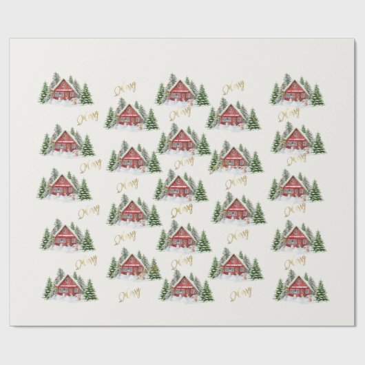 Speciale, speciaal voor kerstmis geschikte landnaa cadeaupapier (Vlak)