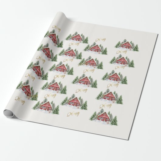 Speciale, speciaal voor kerstmis geschikte landnaa cadeaupapier (Uitgerold)
