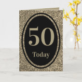 Speciale stijlvolle door jaar verjaardagskaart 50e kaart (Gele Bloem)