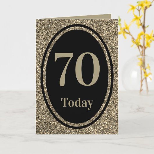 Speciale stijlvolle door jaar verjaardagskaart 70e kaart (Gele Bloem)