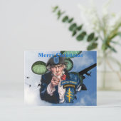 Speciale strijdkrachten groene berets iraq patch feestdagenkaart (Staand voorkant)