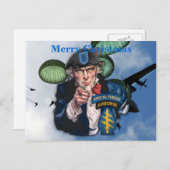 Speciale strijdkrachten groene berets iraq patch feestdagenkaart (Voorkant / Achterkant)