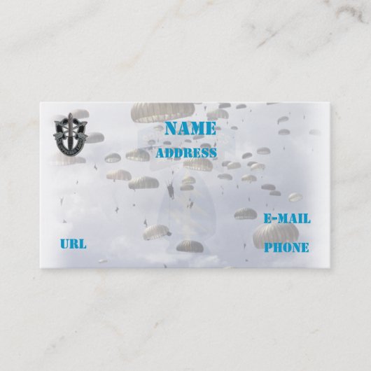 speciale strijdkrachten groeperen visitekaartje gr (Voorkant)