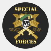 Speciale strijdkrachten ronde sticker (Voorkant)